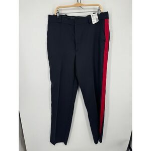 NWT Horace Small Cool Flex Pants Mens 38 Black Red Stripe Casual 100% Polyester